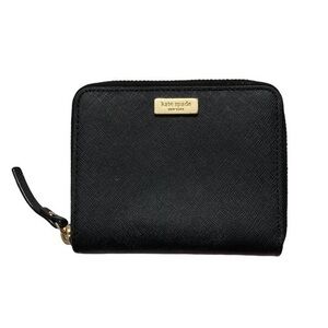 Kate spade black saffiano leather zipper wallet